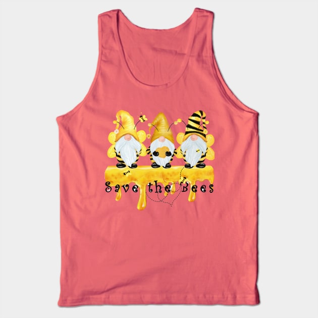 Save The Bees Gnomes Tank Top by Imp's Dog House